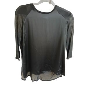 Vince Silk Cashmere Blend lightweight Top Sheer 3/4 Sleeve ‎ Blouse XS